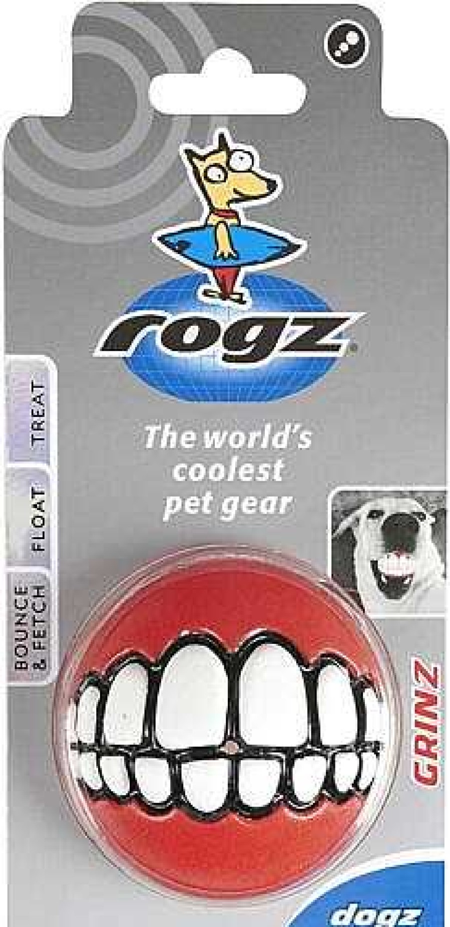 Perros Rogz Pelotas | Rogz Pelota Con Sonrisa Para Perro 4.9 Cm