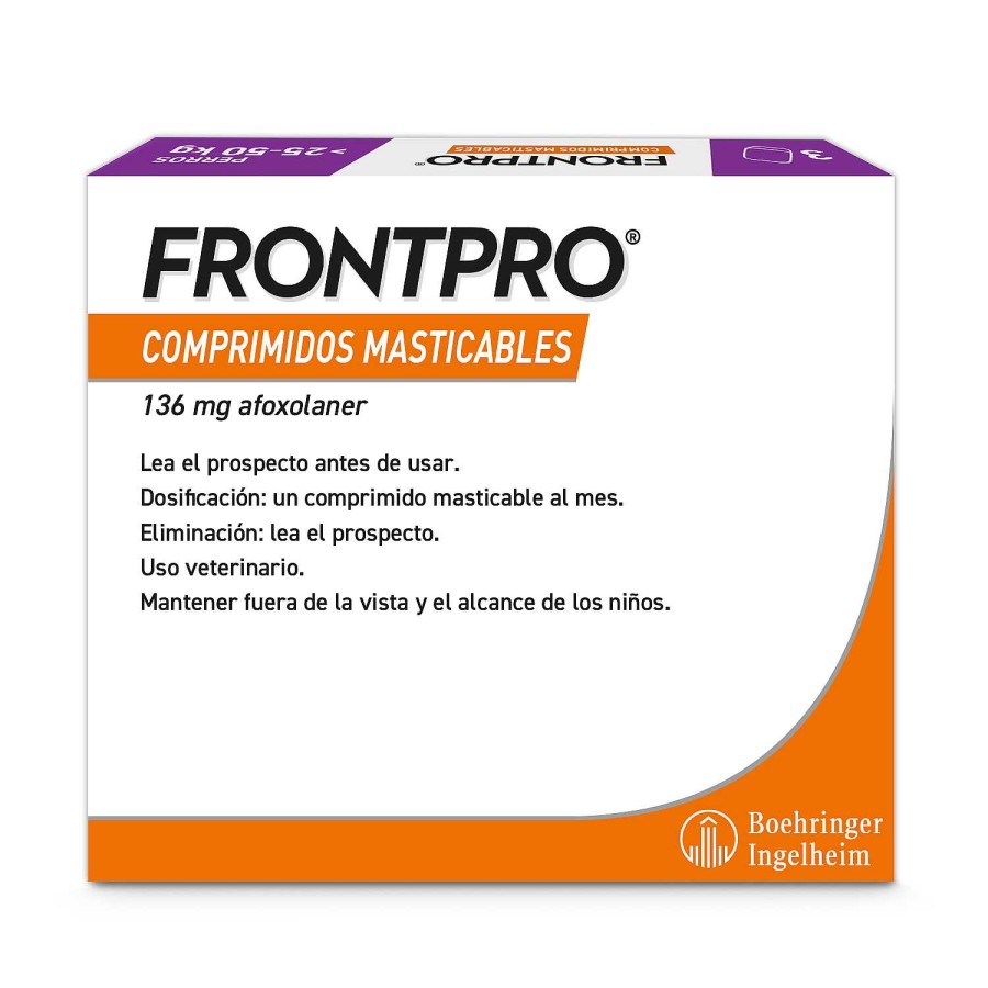 Perros Frontpro Internos | Frontpro Comprimidos Masticables Antiparasitarios Perros De 25 A 50 Kg (11 Mg)