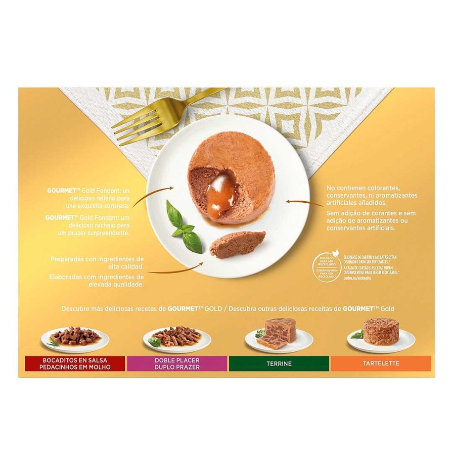 Gatos Gourmet Comida H Meda | Gourmet Comida H Meda En Multipack Gold Fondant De Buey, Pollo, At N, Salm N Para Gatos