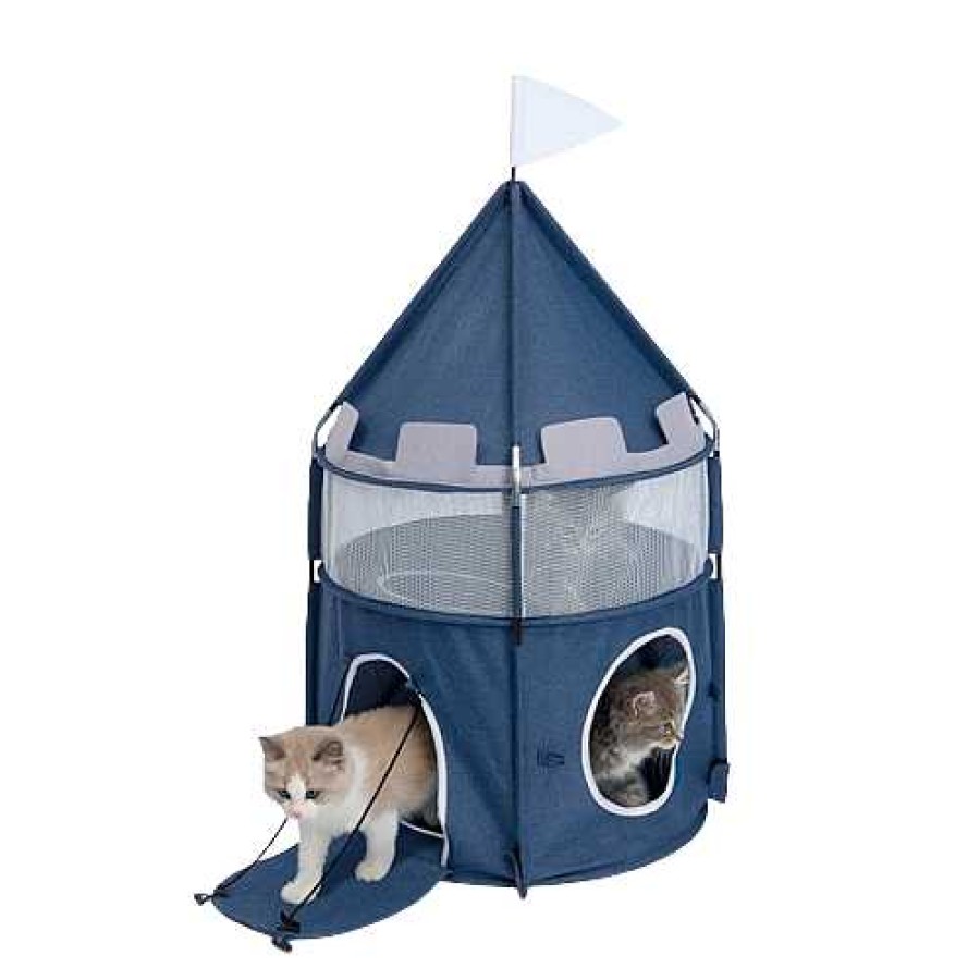 Gatos Catit T Neles | Catit Castillo Cueva Azul Vesper Castle Para Gatos