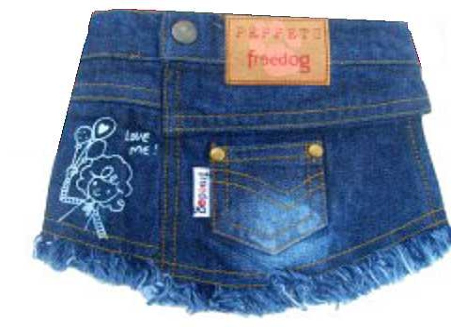 Perros Freedog Vestidos | Freedog Falda Tejana Azul Para Perros