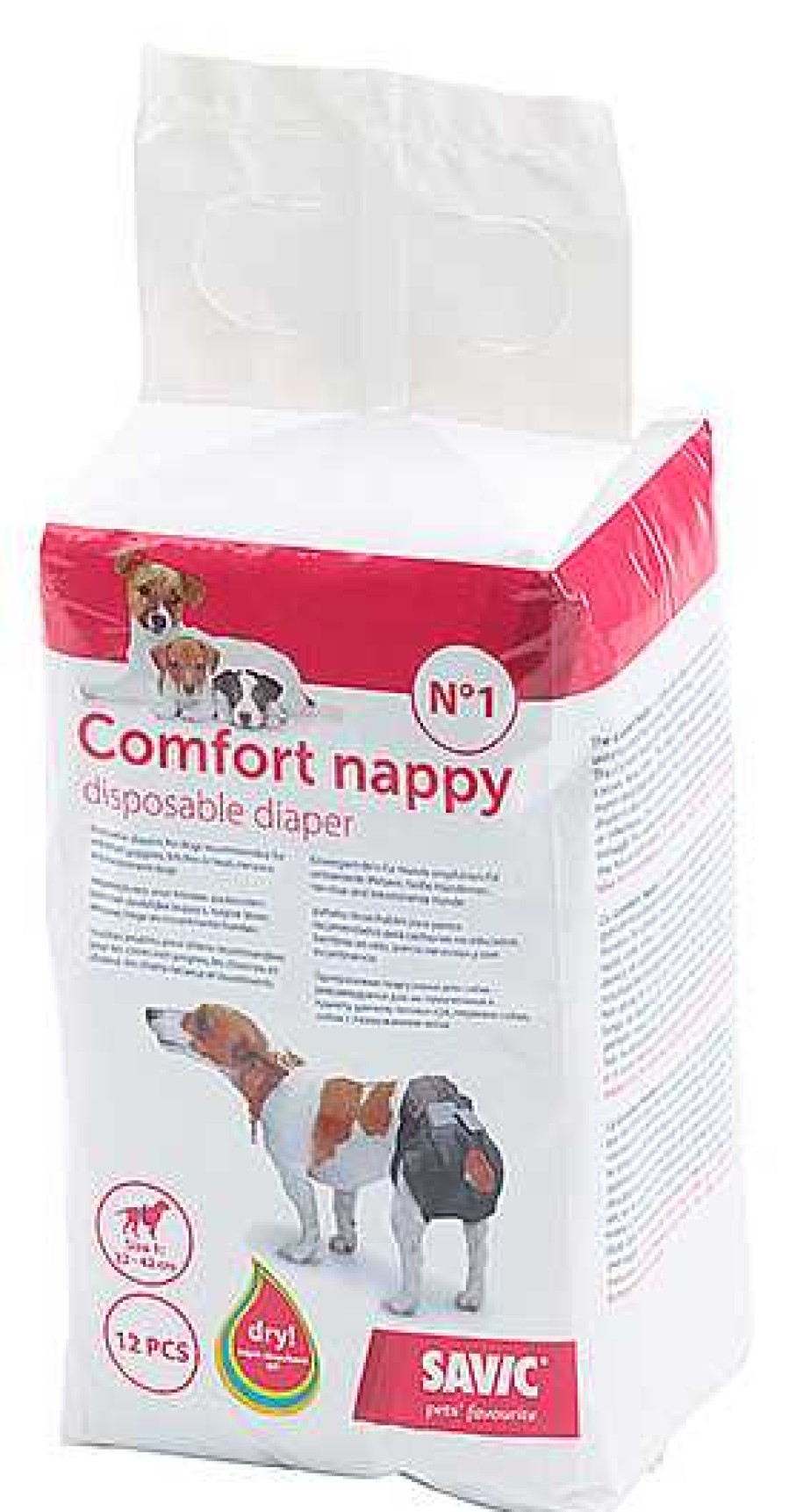 Perros Savic Pa Ales Y Braguitas | Savic Pa Ales Comfort Nappy 12 Unidades