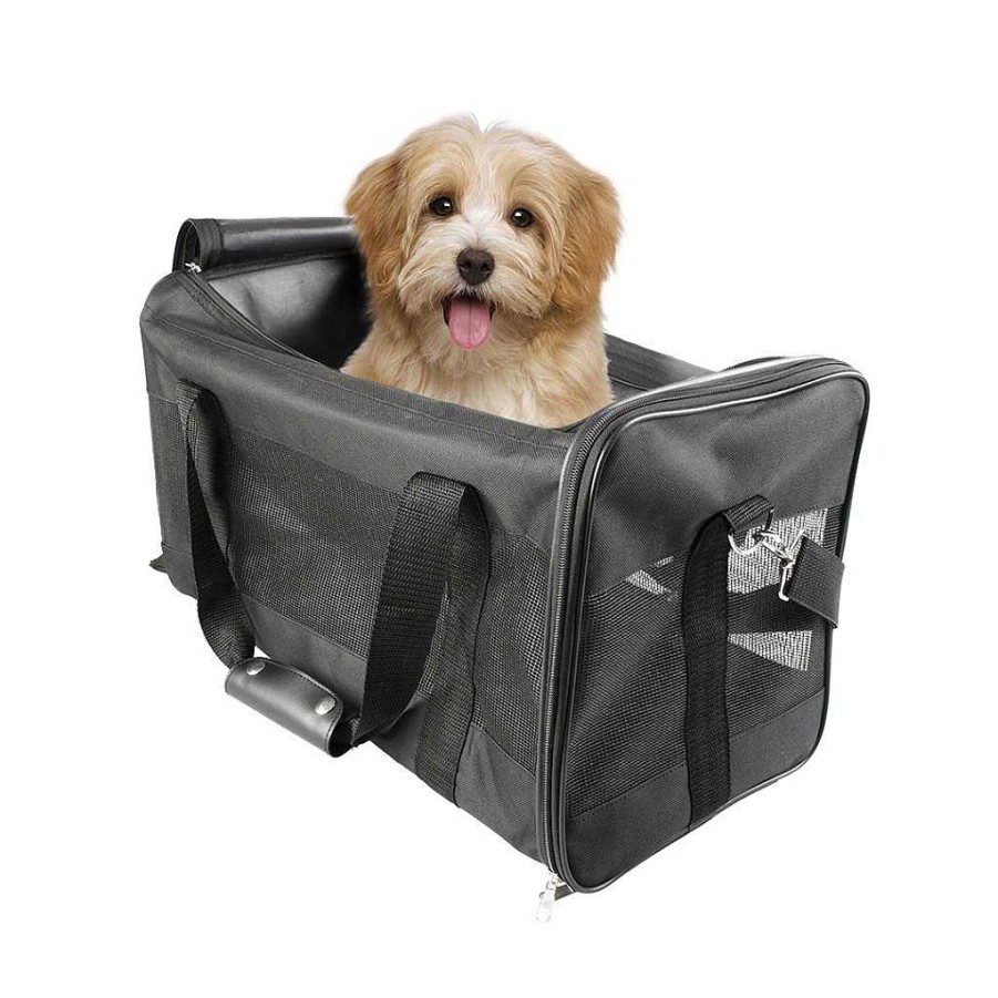 Perros Duvo Plus Transportines | Duvo Plus Bolsa De Viaje Nailon Negra Para Perro Y Gato