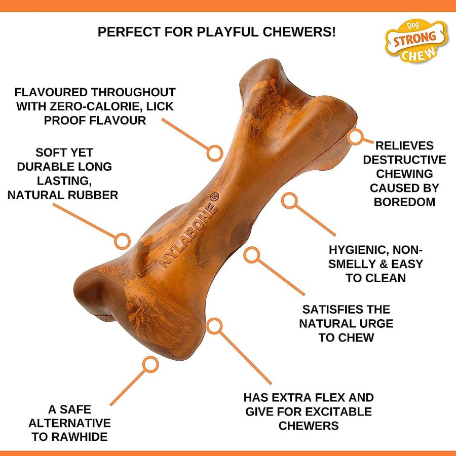 Perros Nylabone Mordedores Y Motivadores | Nylabone Strong Chew Bone Beef & Gravy