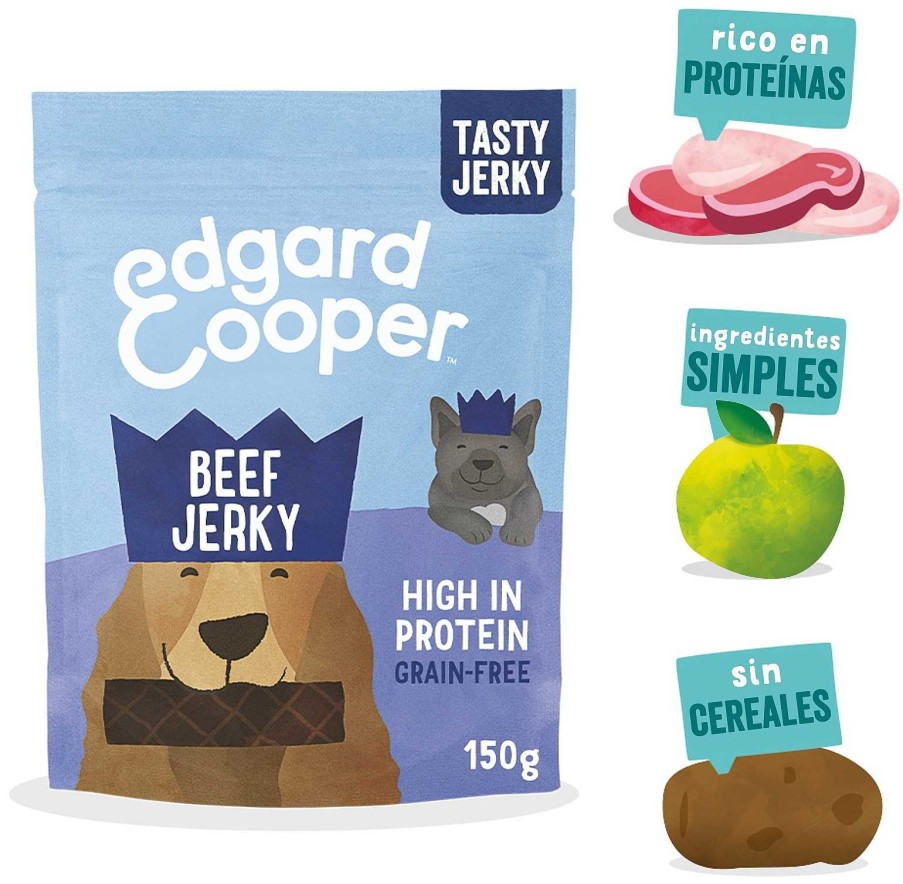 Perros Edgard & Cooper Semi-H Medos | Edgard & Cooper Snacks Sin Cereales Con Ternera, Fresa Y Mango