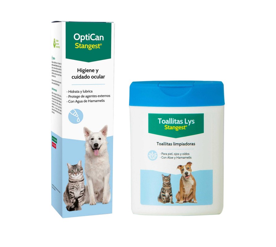 Gatos Stangest Higiene Ocular | Stangest Optican + Toallitas Lys 40 Unidades