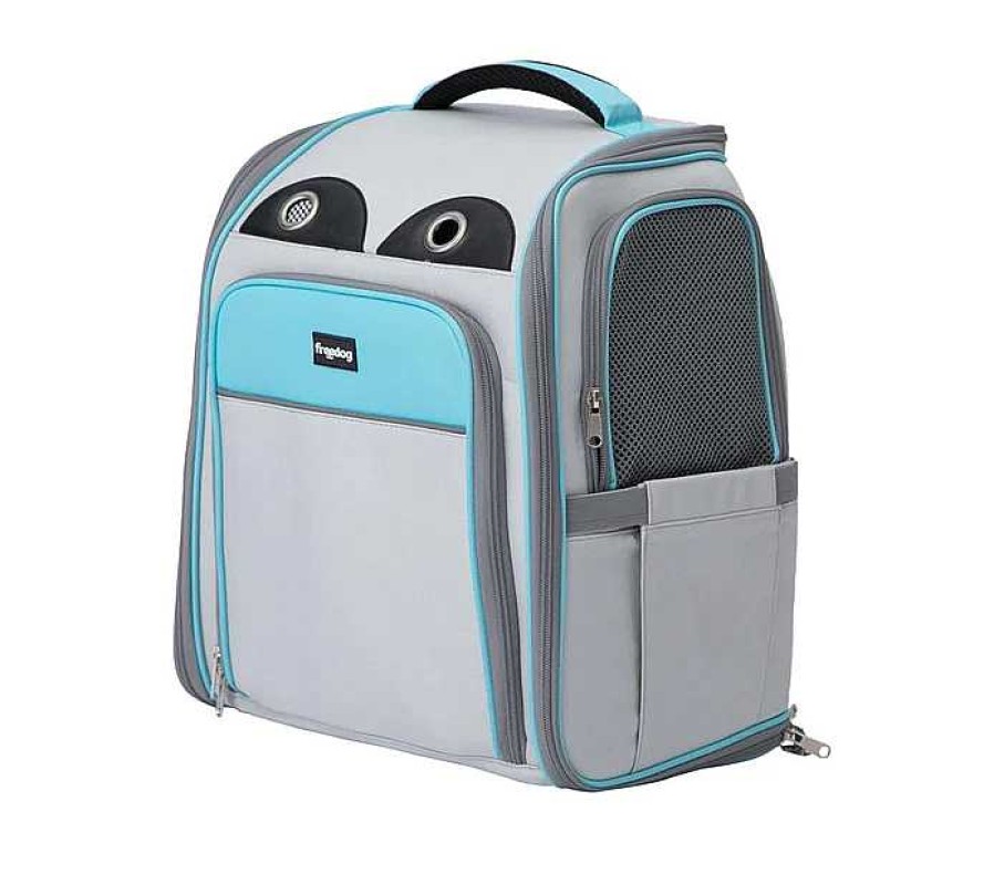 Gatos Freedog Transportines | Freedog Mochila Fuji Transport N Con Compartimento Gris Y Azul