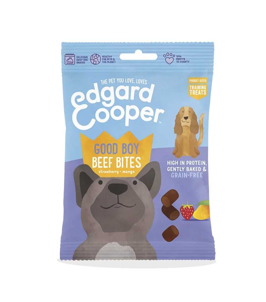 Perros Edgard & Cooper Semi-H Medos | Edgard & Cooper Bocados Sin Cereales Con Ternera, Fresa Y Mango