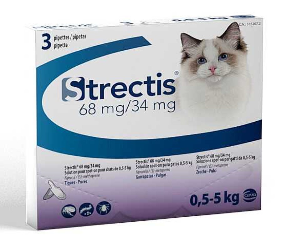 Gatos Ceva Pipetas | Ceva Strectis Pipeta Spot-On Para Gatos 0,5-5 Kg (68Mg/34Mg)