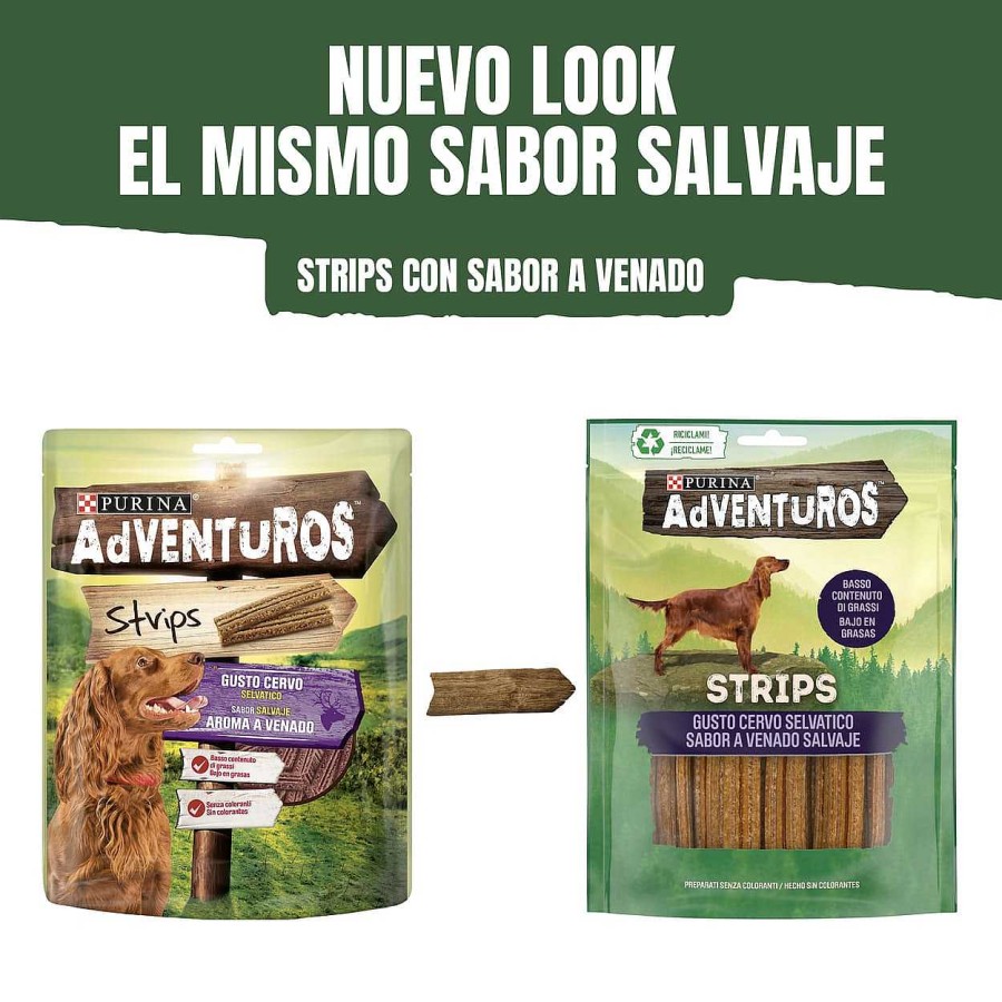 Perros Adventuros Semi-H Medos | Adventuros Strips Con Aroma A Venado Para Perro