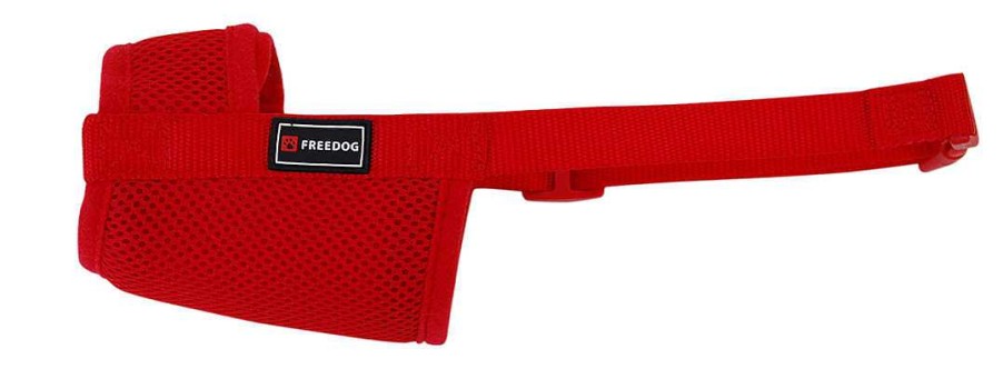 Perros Freedog Bozales | Freedog Bozal De Nailon Soft Rojo Para Perro