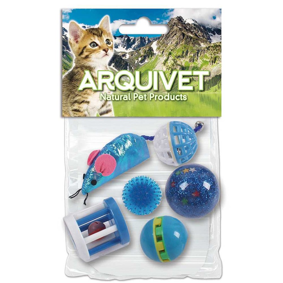 Gatos Arquivet Ratones | Arquivet Kit 6 Juguetes Para Gatos Azul