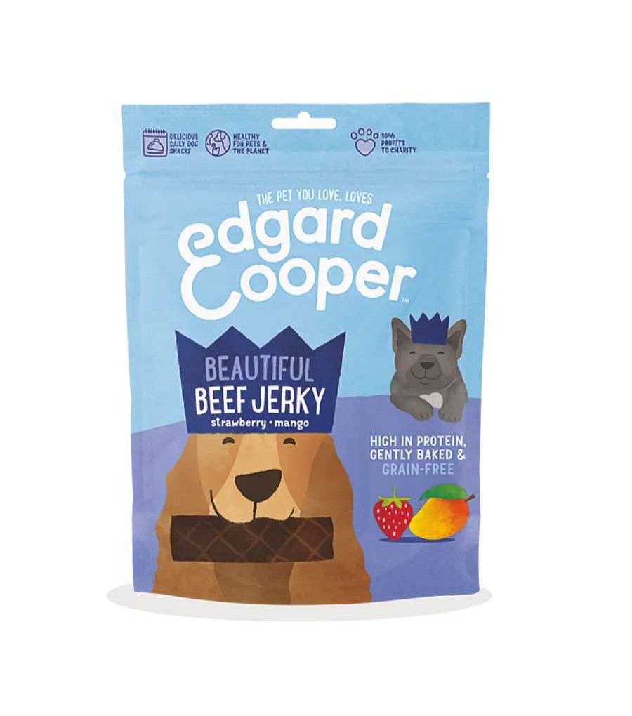 Perros Edgard & Cooper Semi-H Medos | Edgard & Cooper Snacks Sin Cereales Con Ternera, Fresa Y Mango