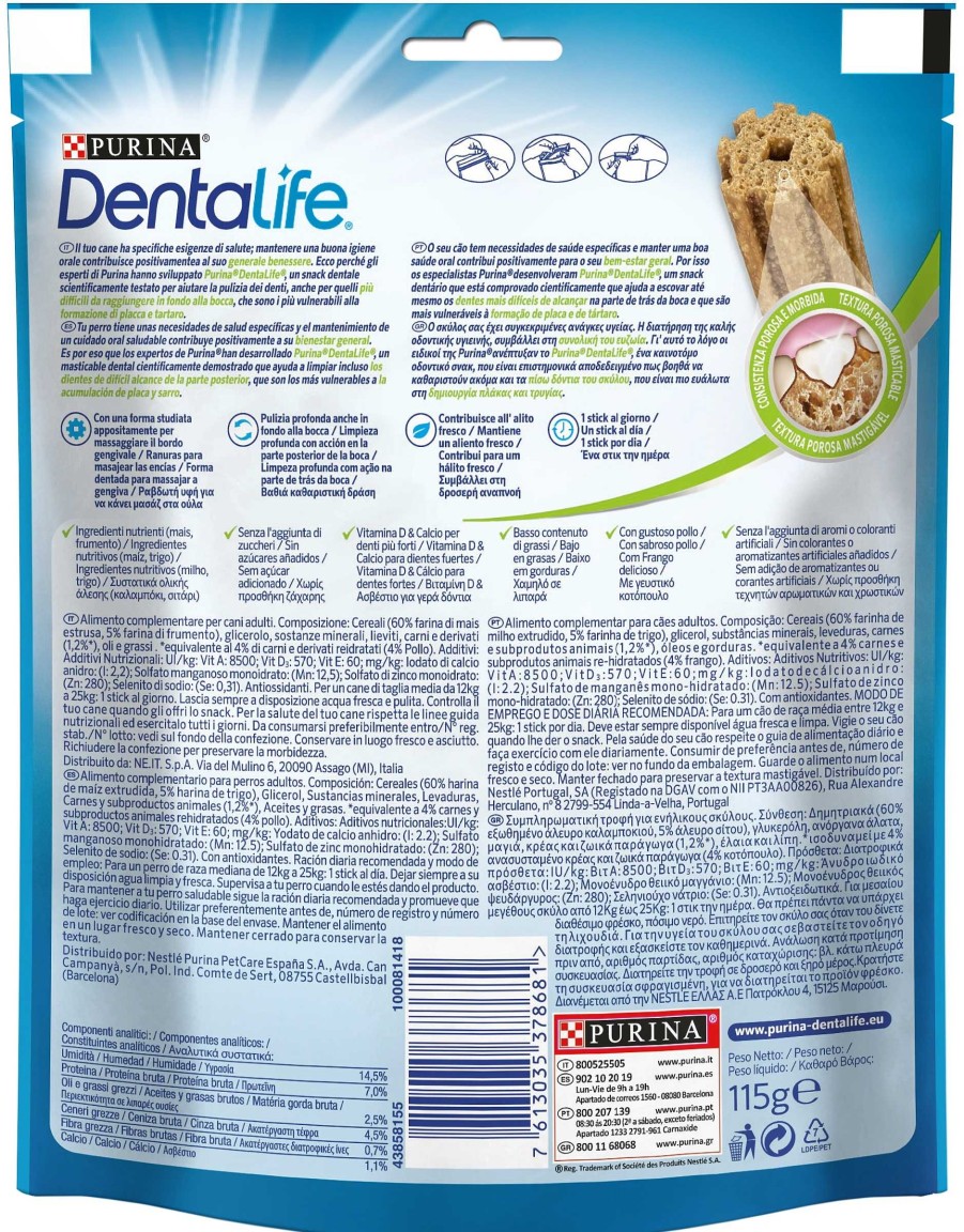 Perros Dentalife Higiene Dental | Dentalife Snack Para El Cuidado Bucodental En Perros Medianos De 12 A 25 Kg