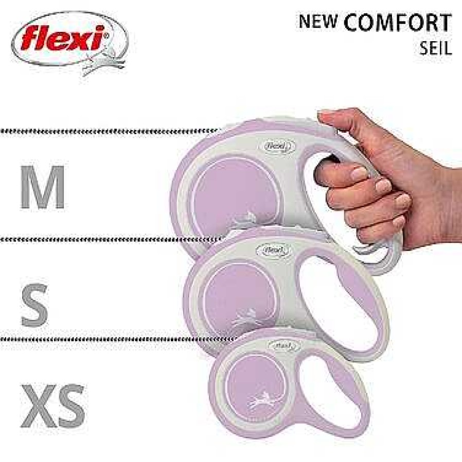 Perros Flexi Correas | Flexi Correa New Comfort Cord N Rosa Y Blanca Para Perros