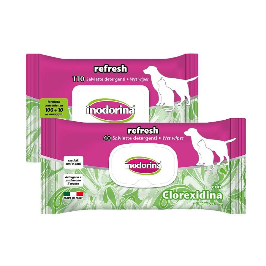 Gatos Inodorina Desodorizantes | Inodorina Toallitas Higienicas Refresh Clorhexidina Para Perros Y Gatos