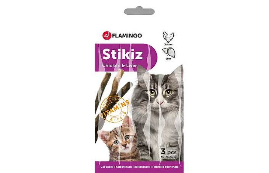 Gatos Flamingo Semi-H Medos | Flamingo Snacks Barritas De Cordero Para Gatos