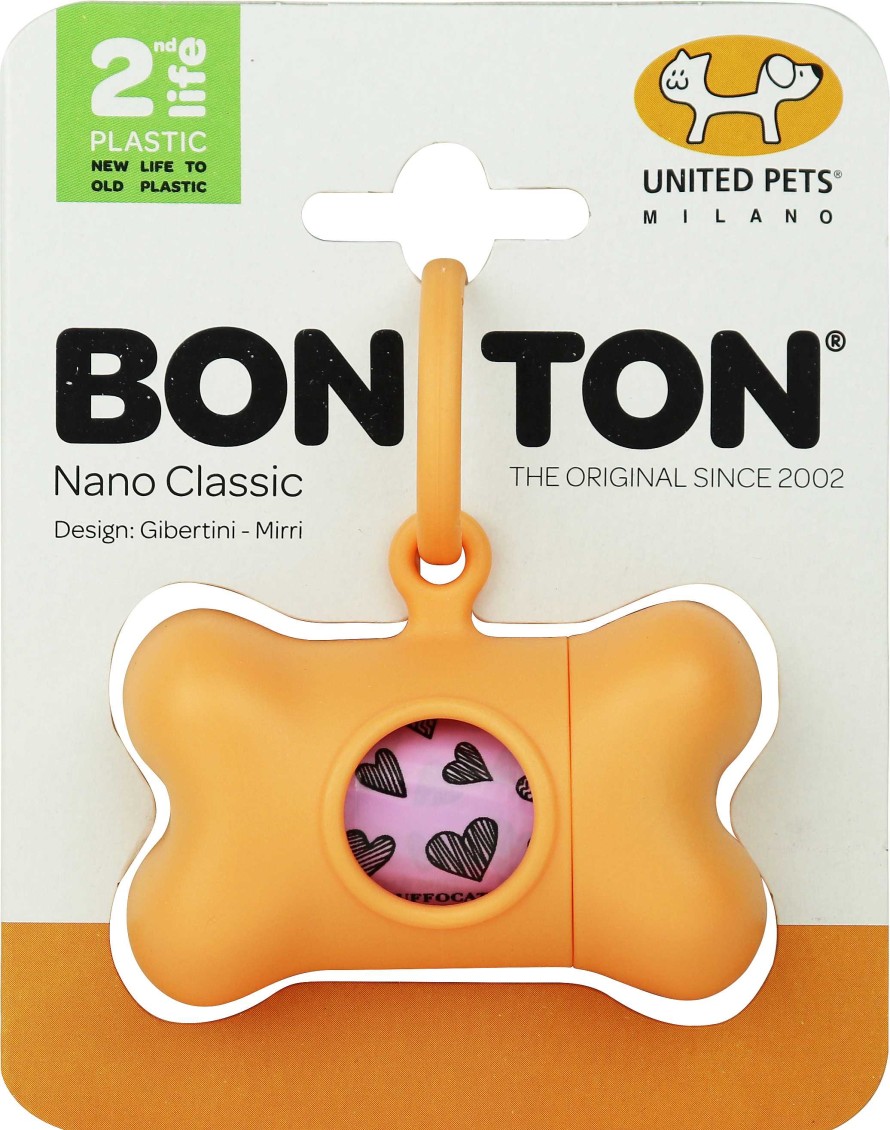 Perros United Pets Sanitarios Y Recoge Excrementos | United Pets Portabolsas Bon Ton Nano Classic Naranja Para Perro