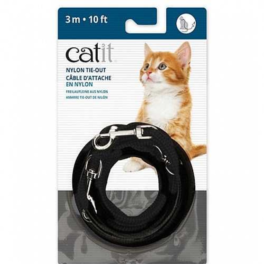 Gatos Catit Arneses Y Correas | Catit Correa Extra Larga Negra