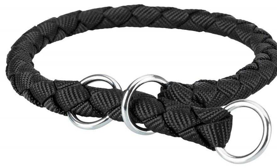 Perros Trixie Collares | Trixie Collar Redondo De Nylon Educaci N New Cavo Negro