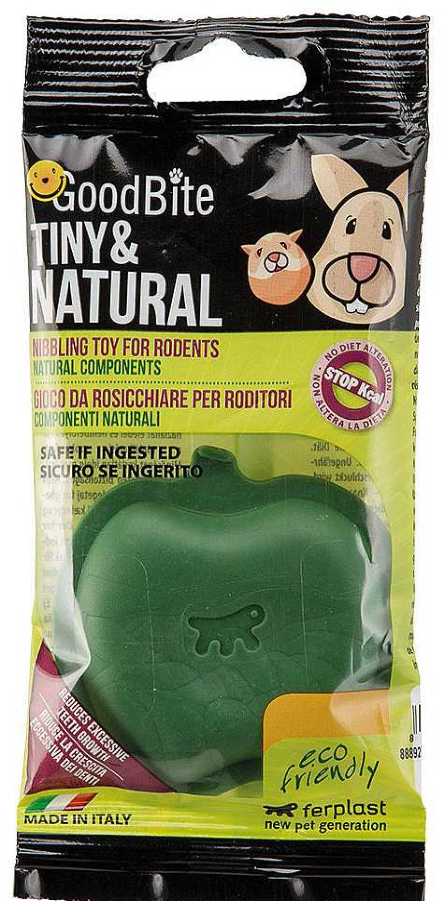 Roedores Ferplast Cuidado Dental | Ferplast Mordedor Goodb Tin Y Nat Bag Manzana Para Roedores