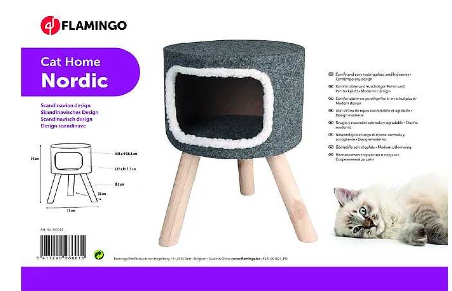 Gatos Flamingo Camas | Flamingo Caseta Mueble Nordic Para Gatos