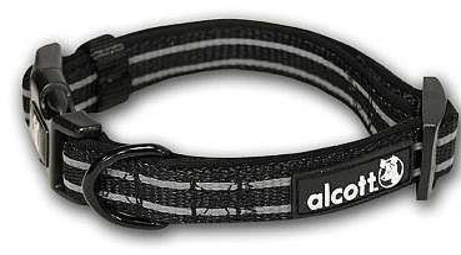 Perros Alcott Collares | Alcott Collar Esencial Aventura Reflectante Negro