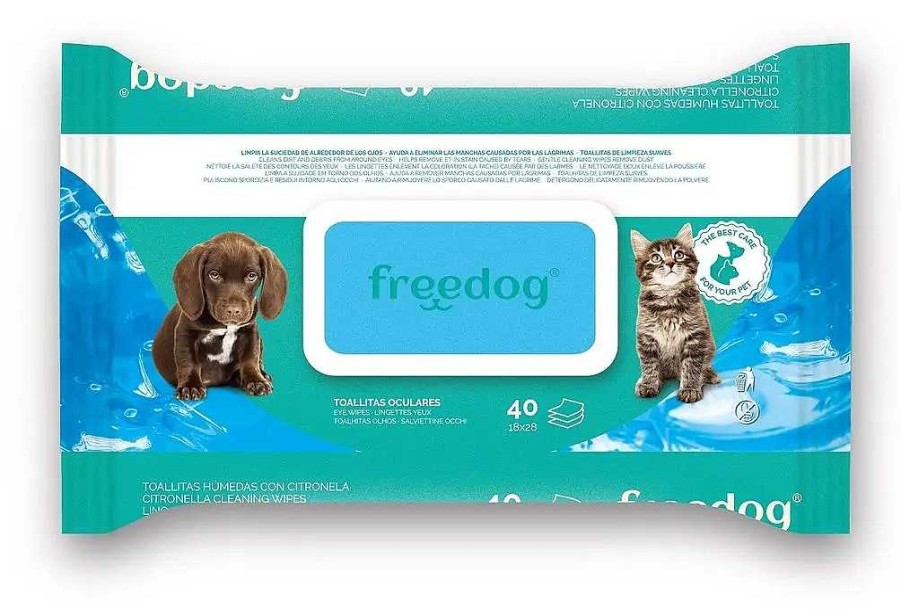 Gatos Freedog Higiene Ocular | Freedog Toallitas Oculares 40 Piezas 20X18Cm