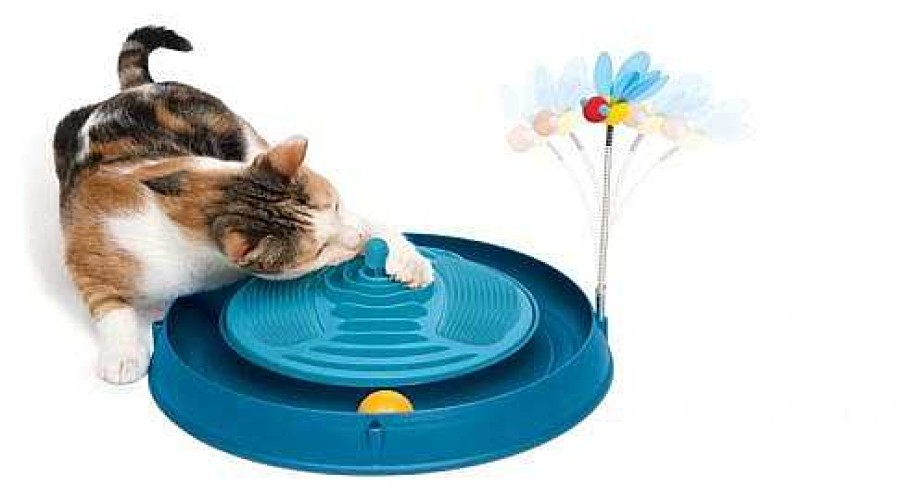 Gatos Catit Movimiento | Catit Circuito Azul Con Pelota Y Masajeador De Catnip