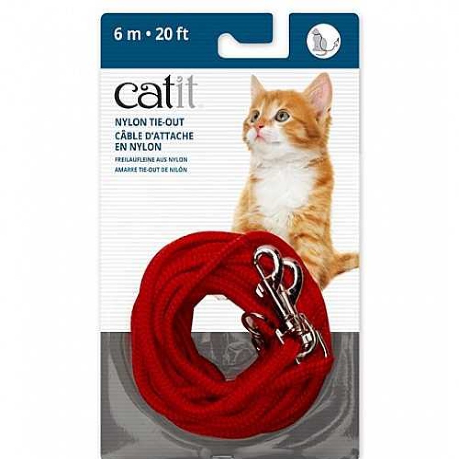 Gatos Catit Arneses Y Correas | Catit Correa Extra Larga Roja