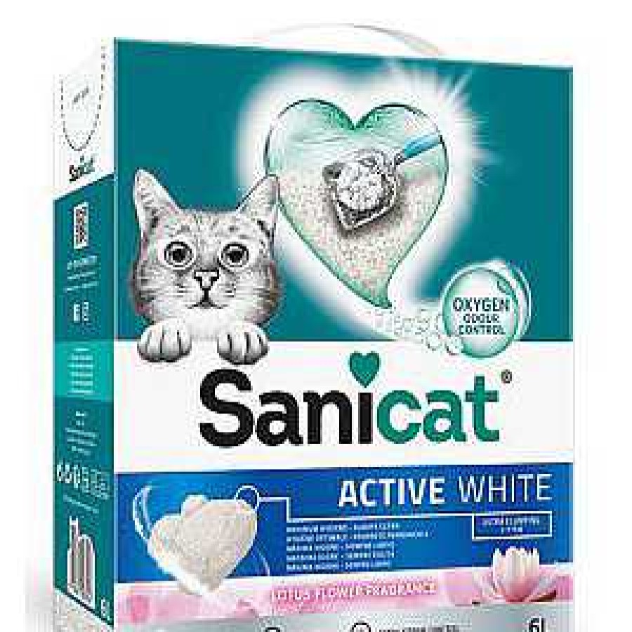 Gatos Sanicat Arenas | Sanicat Active White Con Perfume Flor De Loto