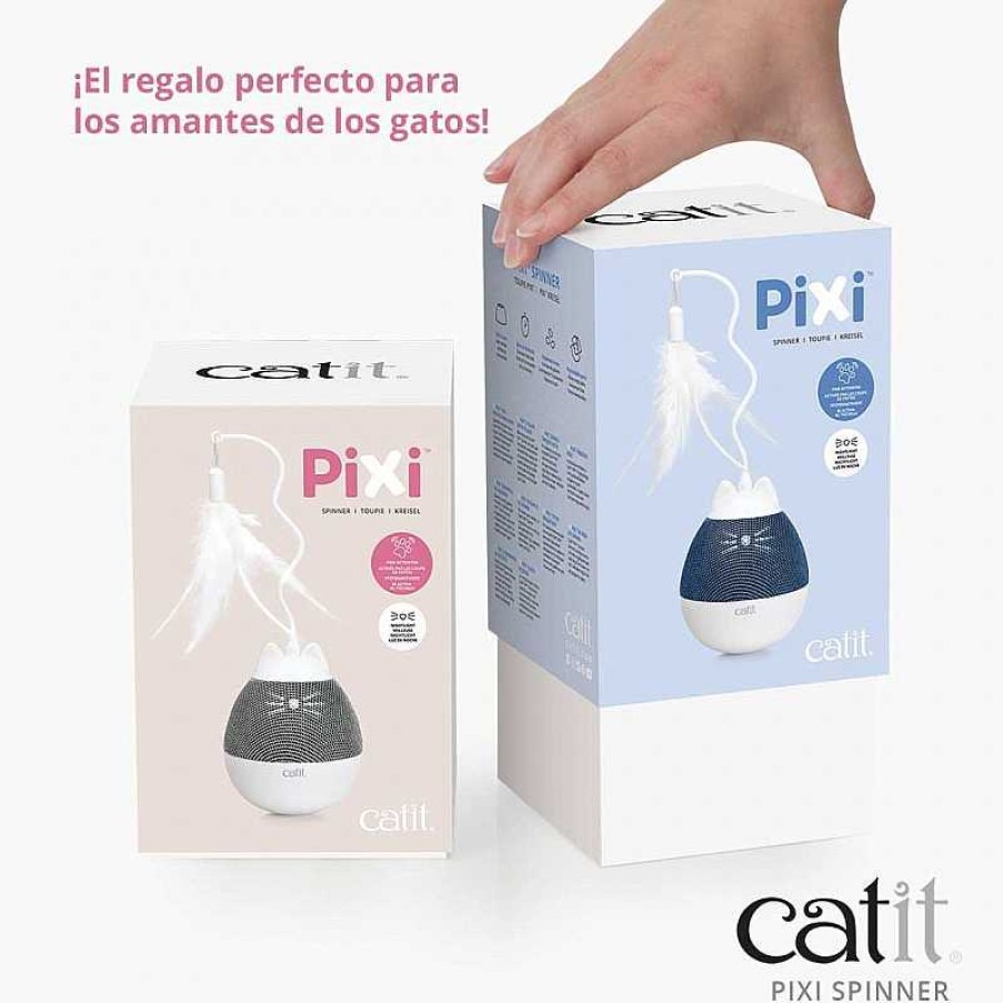 Gatos Catit De Inteligencia E Interactivos | Catit Pixi Juguete Interactivo Spinner Gris Para Gatos