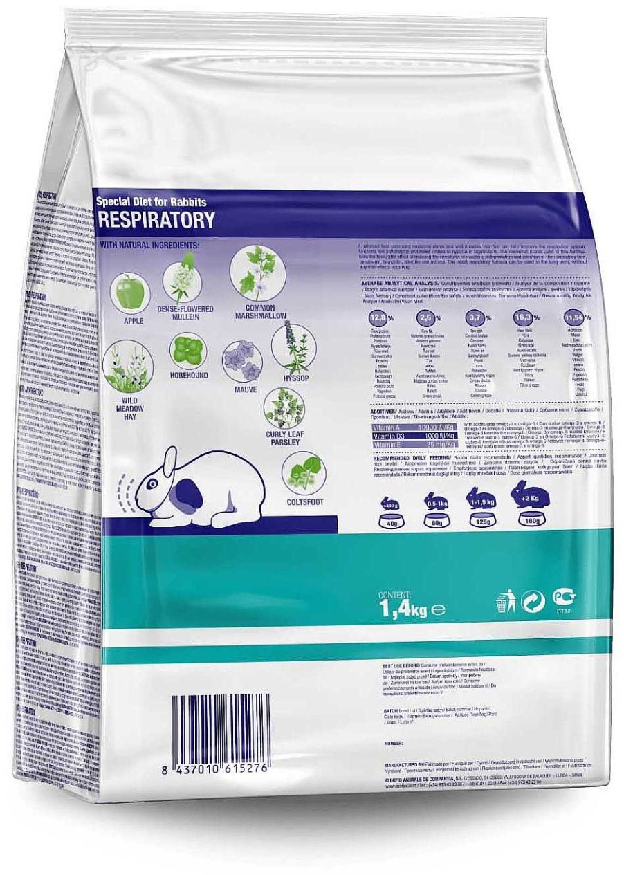 Roedores Cunipic | Cunipic Alimento Completo Vet Line Respiratory Para Conejos