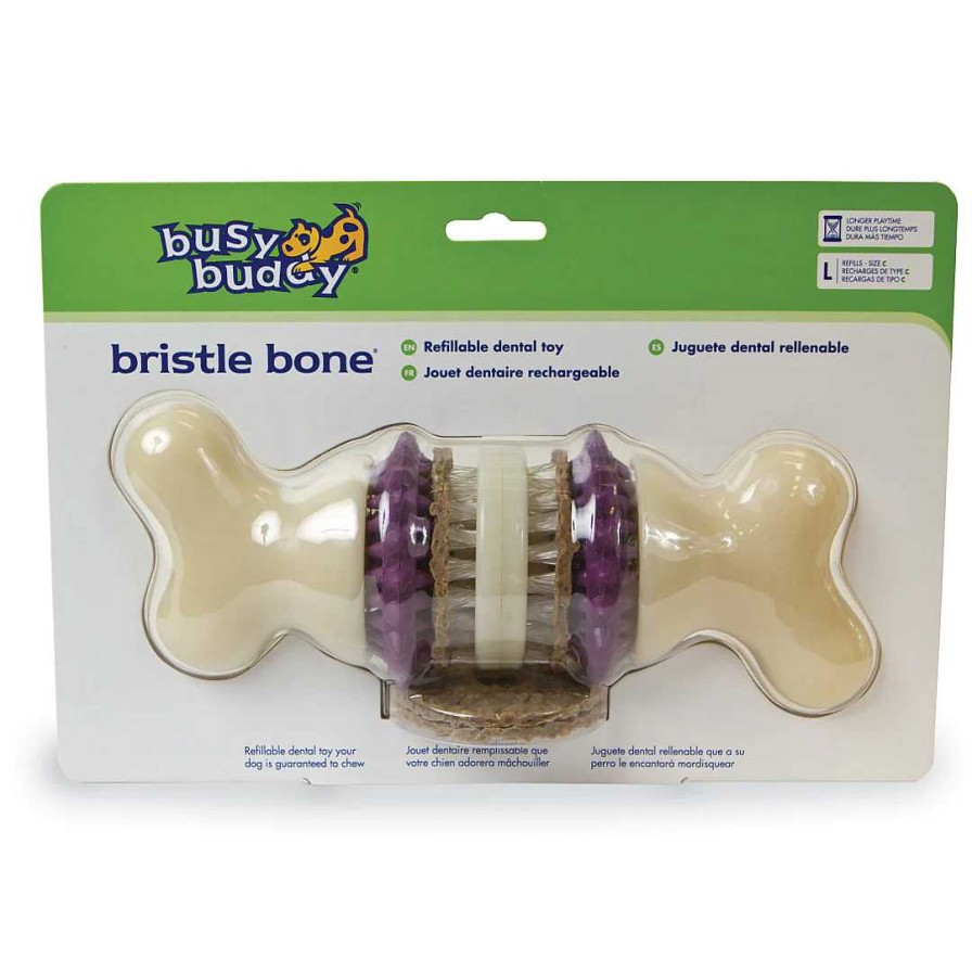 Perros Petsafe De Inteligencia E Interactivos | Petsafe Hueso Mordedor Bristle Bone Con Snacks Para Perros