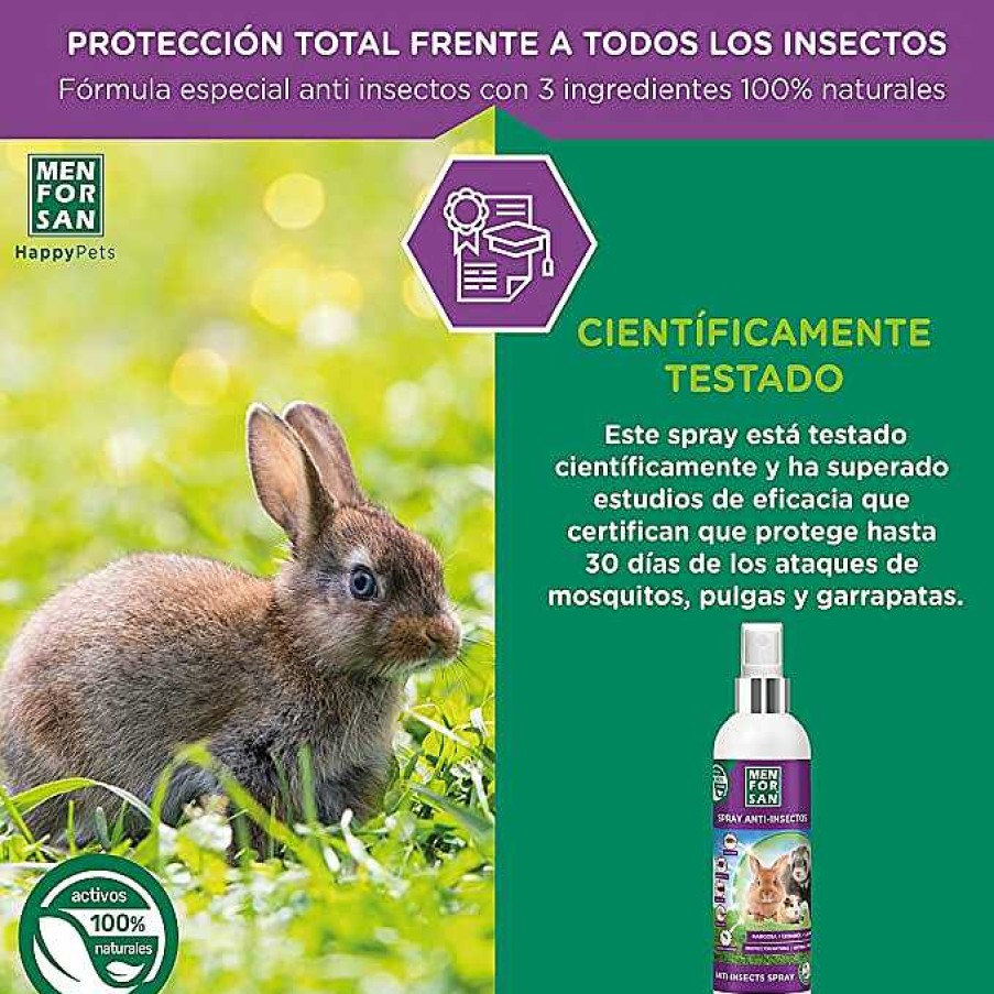 Perros Men For San Otros | Men For San Spray Anti-Insectos Con Margosa, Geraniol Y Lavandino Para Roedores, Conejos Y Hurones