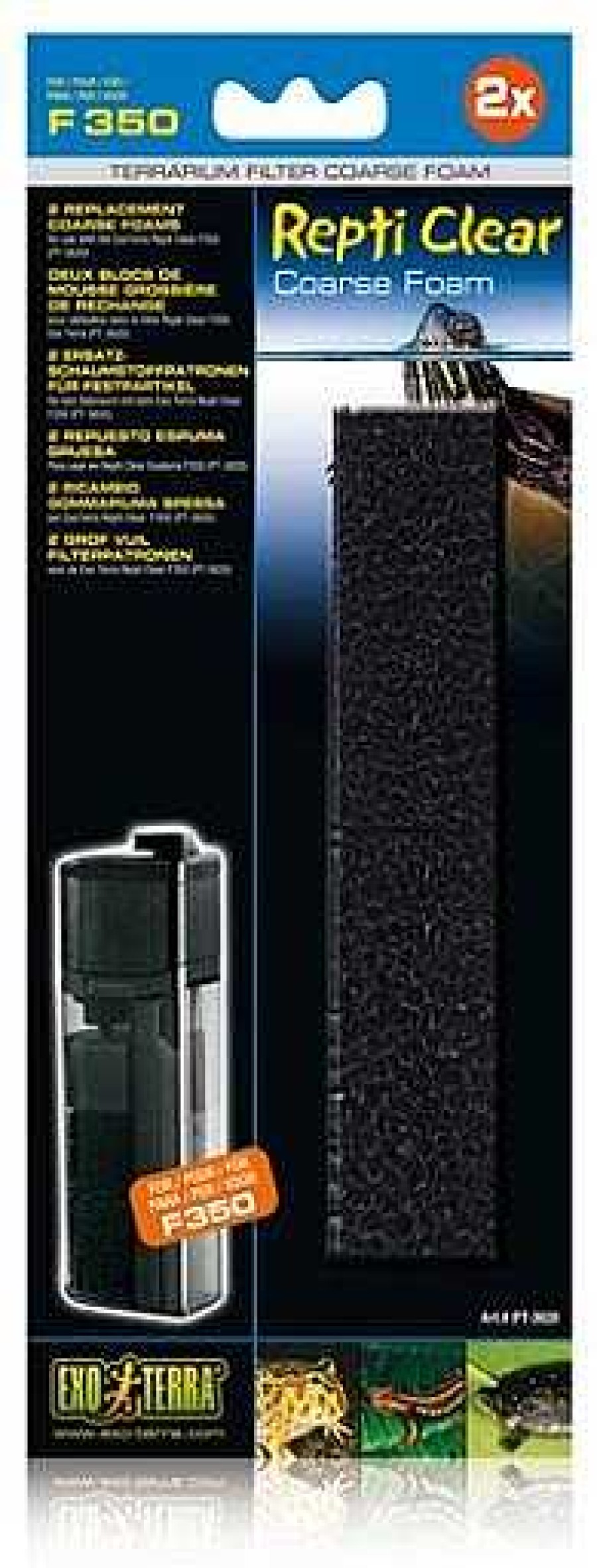 Reptiles Exo Terra Filtros Y Bombas | Exo Terra Cargas Para Filtro Repti Clear Foamex F350