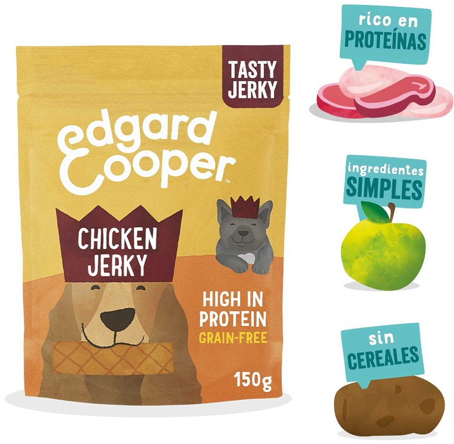 Perros Edgard & Cooper Semi-H Medos | Edgard & Cooper Snacks Sin Cereales Con Pollo, Ar Ndanos Y Manzana