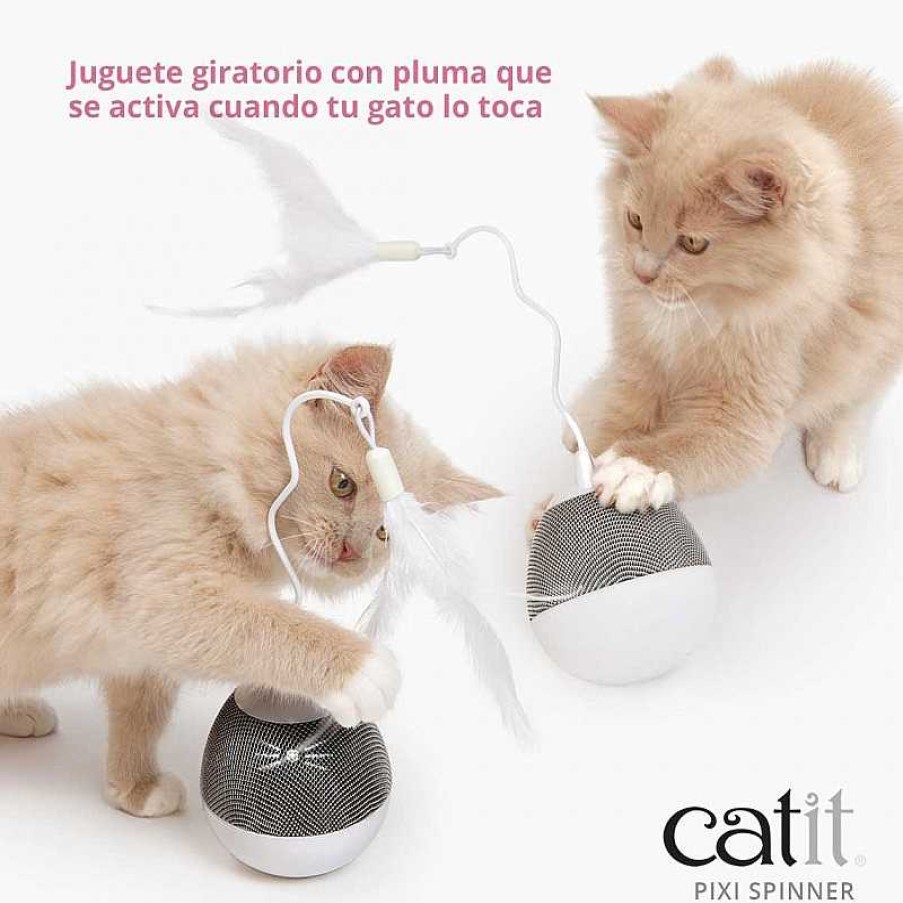 Gatos Catit De Inteligencia E Interactivos | Catit Pixi Juguete Interactivo Spinner Gris Para Gatos