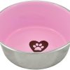 Perros Nayeco | Nayeco Comedero Inox Antideslizante Love Paw Rosa