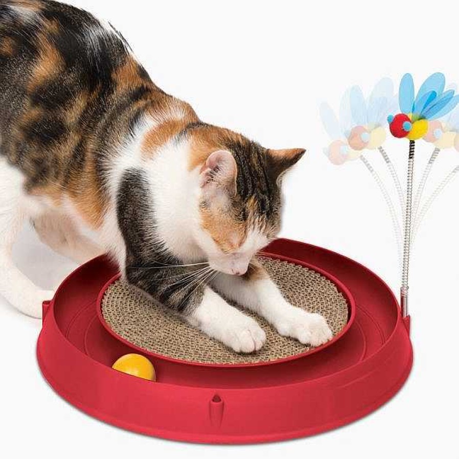 Gatos Catit Movimiento | Catit Circuito Rojo Con Pelota Y Masajeador De Catnip