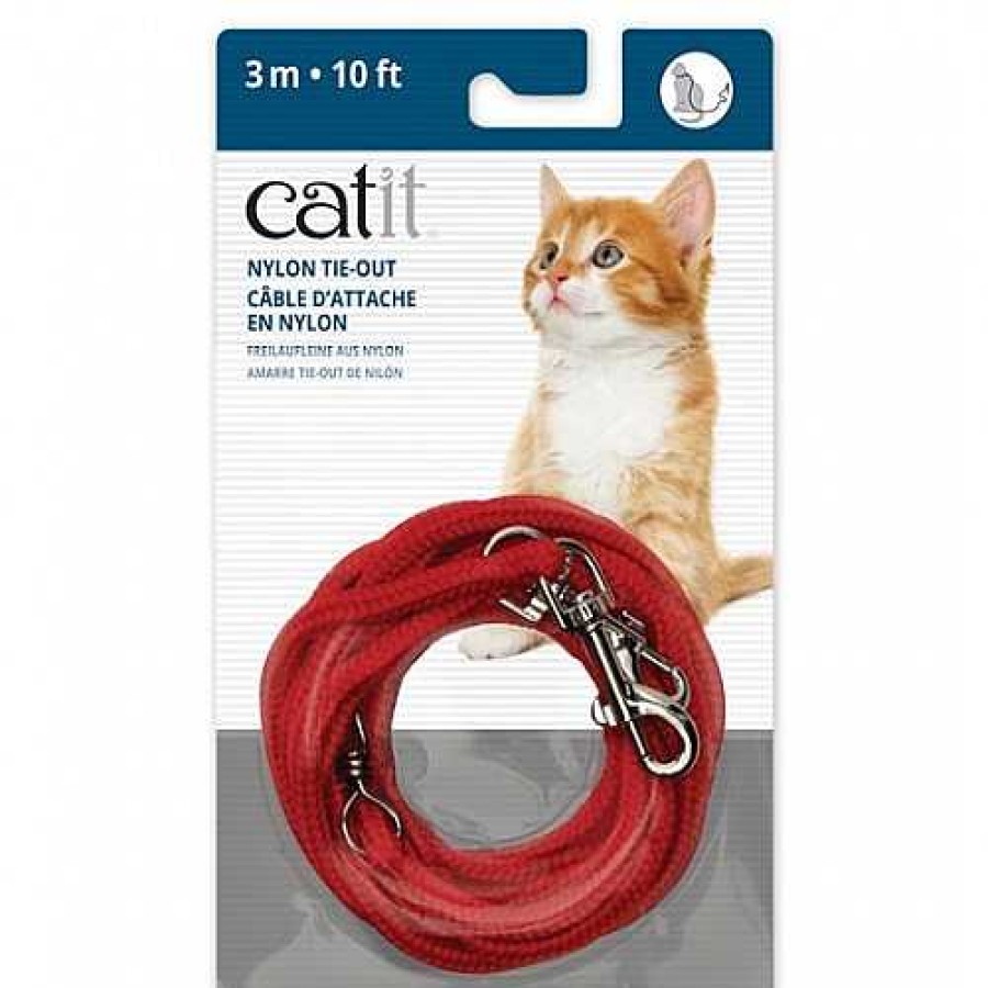 Gatos Catit Arneses Y Correas | Catit Correa Extra Larga Roja