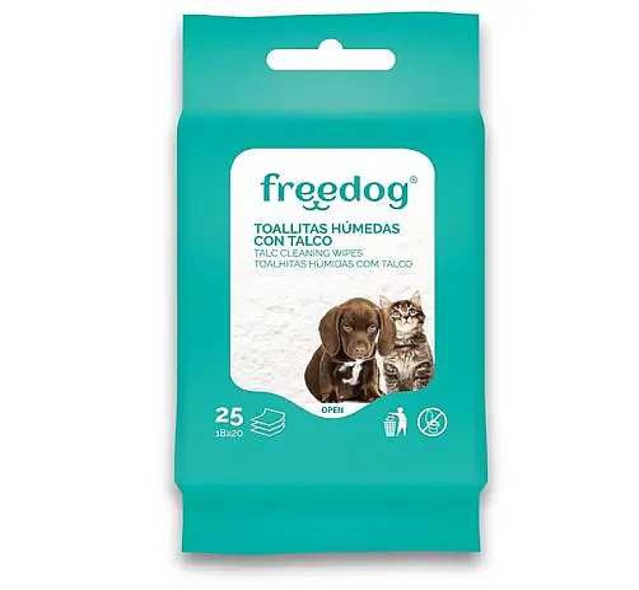 Perros Freedog Limpieza Y Desinfecci N | Freedog Toallitas De Talco Para Perros Y Gatos - 25 Unidades