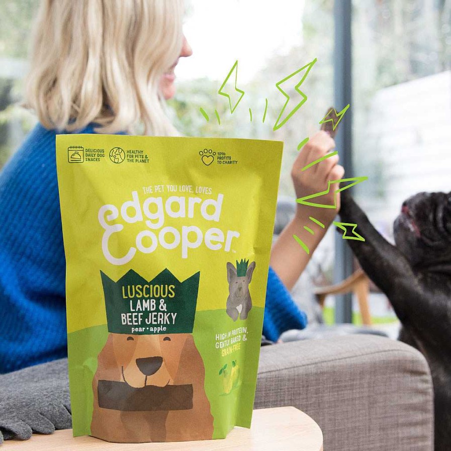 Perros Edgard & Cooper Semi-H Medos | Edgard & Cooper Snacks Sin Cereales Con Cordero, Ternera, Pera Y Manzana