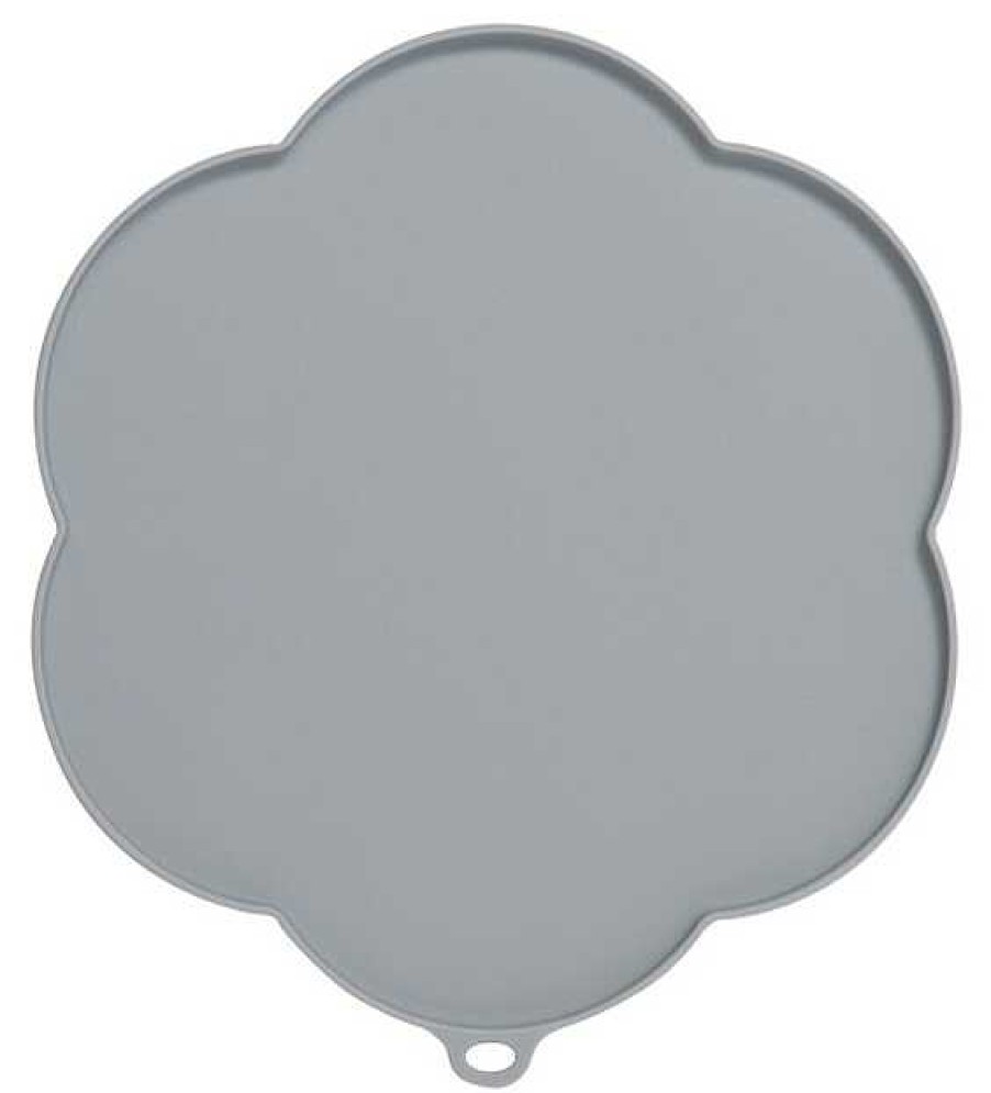 Gatos Catit Comederos Y Bebederos | Catit Alfombra Flor Silicona Gris