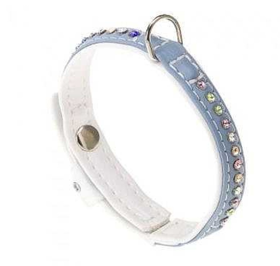 Perros Ferplast Collares | Ferplast Collar Lux Artificial Leather Light Blue